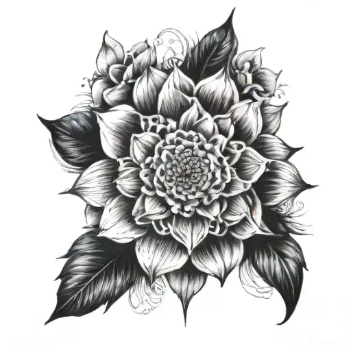 flower mandala tattoo design idea
