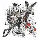 mutant kangaroo in the star tattoo design idea