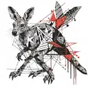 mutant kangaroo in the star tattoo design idea