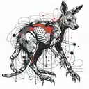 mutant kangaroo in the star tattoo design idea