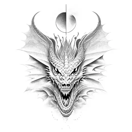 dragon the power of knowledge and tranquility tattoo design idea