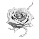 A black and grey rose intertwined with the Superman symbol tattoo design idea