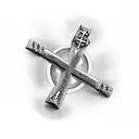 3 crosses that say fear god tattoo design idea