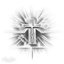 3 crosses that say fear god tattoo design idea