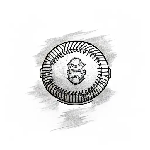 A sketch-style tattoo of a tennis player serving a baseball with the Chicago skyline in the background tattoo design idea