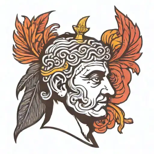 roman head tattoo design idea