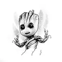 baby groot tattoo design idea