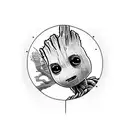 baby groot tattoo design idea