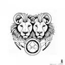 Leo and Aries connected tattoo design idea