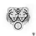 Leo and Aries connected tattoo design idea