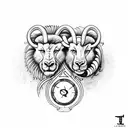 Leo and Aries connected tattoo design idea