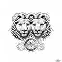 Leo and Aries connected tattoo design idea