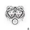 Leo and Aries connected tattoo design idea