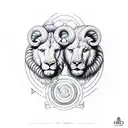 Leo and Aries connected tattoo design idea