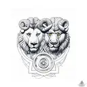 Leo and Aries connected tattoo design idea