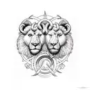 Leo and Aries connected tattoo design idea