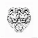 Leo and Aries connected tattoo design idea