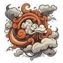 kind cloud blowing wind tattoo design idea