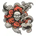 kind cloud blowing wind tattoo design idea