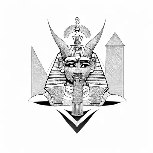 Egyptian Pharo black tattoo design idea