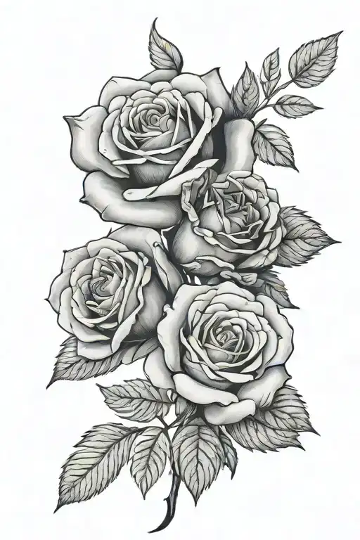 rose and date tattoo design idea