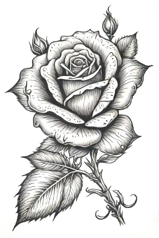 A rose with number 18 in the middle  tattoo design idea
