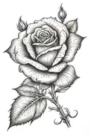 A rose with number 18 in the middle  tattoo design idea