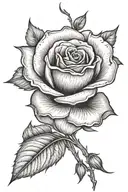 A rose with number 18 in the middle  tattoo design idea