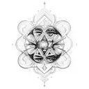 Create a tattoo design inspired by the universe and Galileo's discoveries tattoo design idea