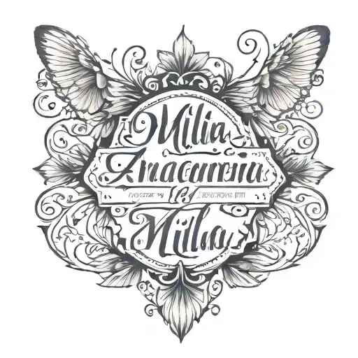 Mila Armani in cursive writing tattoo design idea
