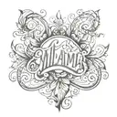 Mila Armani in cursive writing tattoo design idea