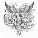 Mila Armani in cursive writing tattoo design idea