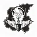 a light bulb  tattoo design idea