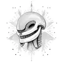 Alien skull tattoo design idea