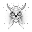 Alien skull tattoo design idea