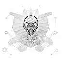 Alien skull tattoo design idea