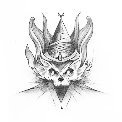 witchy tarot tattoo design idea