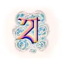 numeric tattoo of numbers: 2004,2005,2011,2016,2021, vertical  tattoo design idea