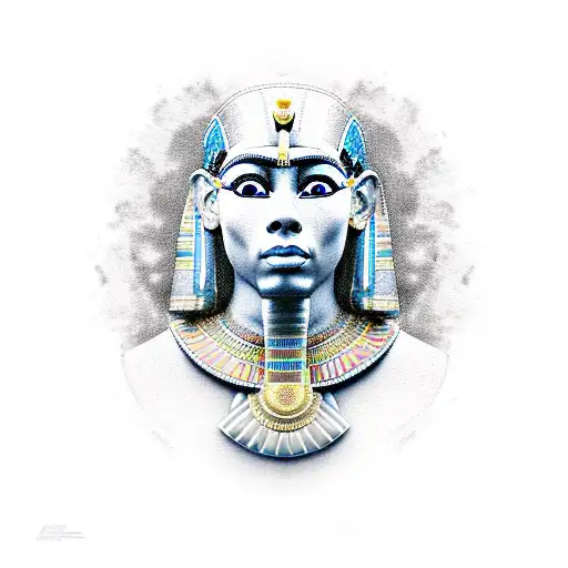 Egyptian pharaoh in the year 2050 tattoo design idea