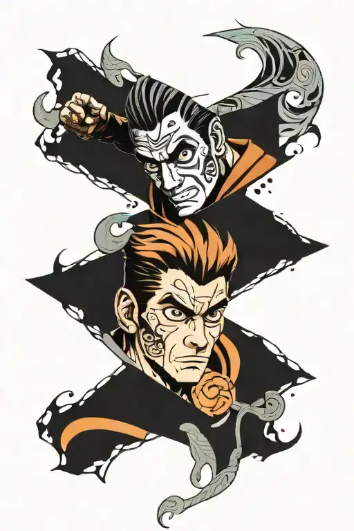 Teen wolf's Scott tattoo integrated with Naruto Uzumaki  tattoo design idea