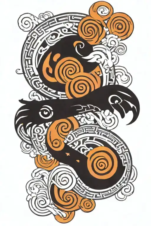 two bands of patterns incluence with naruto uzumaki  tattoo design idea