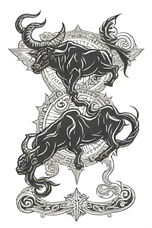 Gemini, taurus and aquarius logo incorporated tattoo design idea