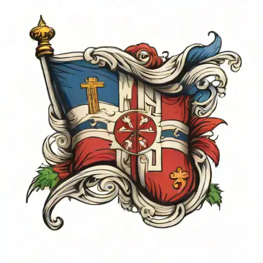 dominican flag tattoo design idea