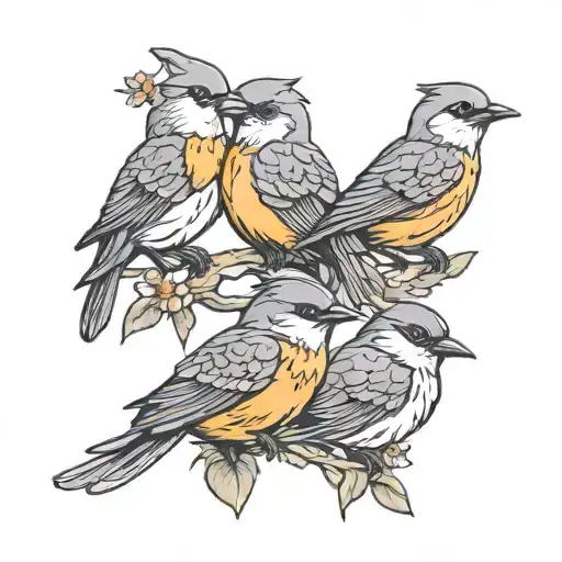 three little birds  tattoo design idea