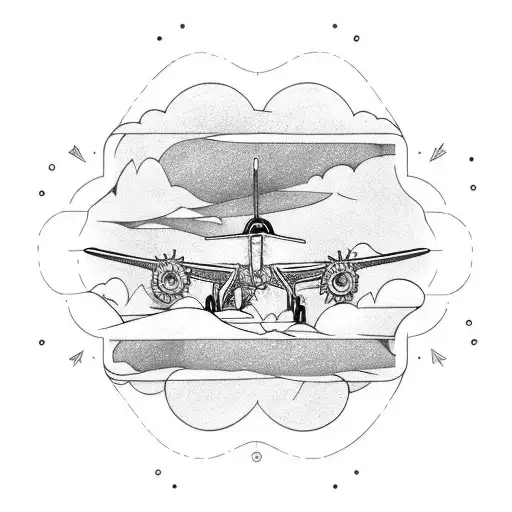 aircraft mechanic and lightning tattoo design idea