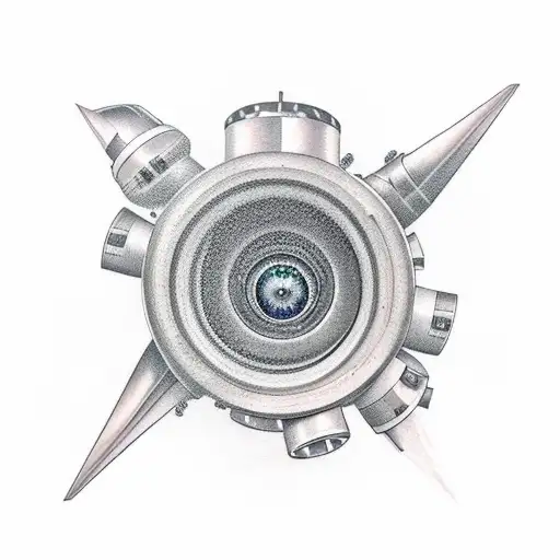 jet turbine tattoo design idea