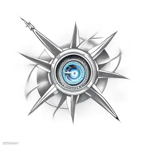 jet turbine with lightning tattoo design idea