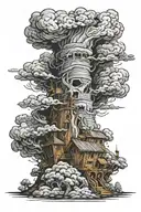 tornado storm gustave dore dan seagrave tattoo design idea