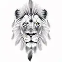 lion and dream catcher tattoo design idea