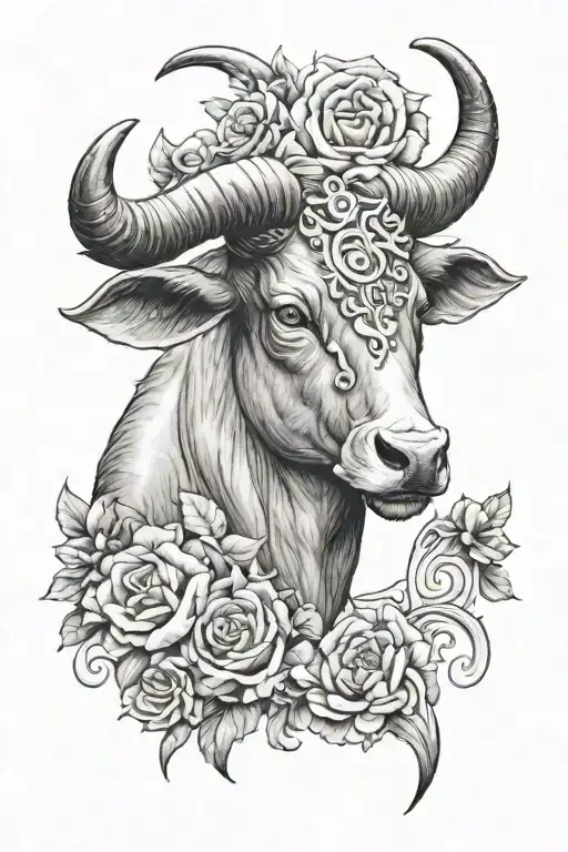 zodiac taurus sign tattoo design idea